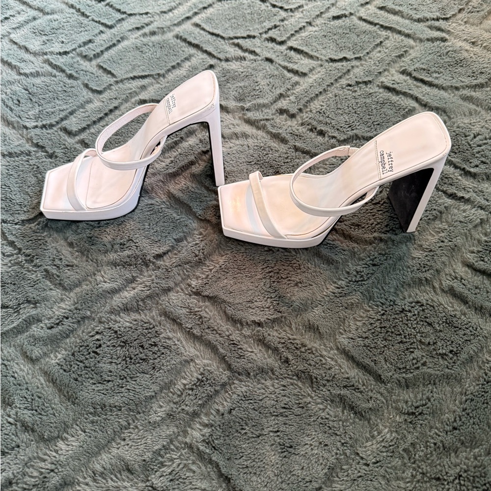 Jeffrey Campbell Hustler Heels in white